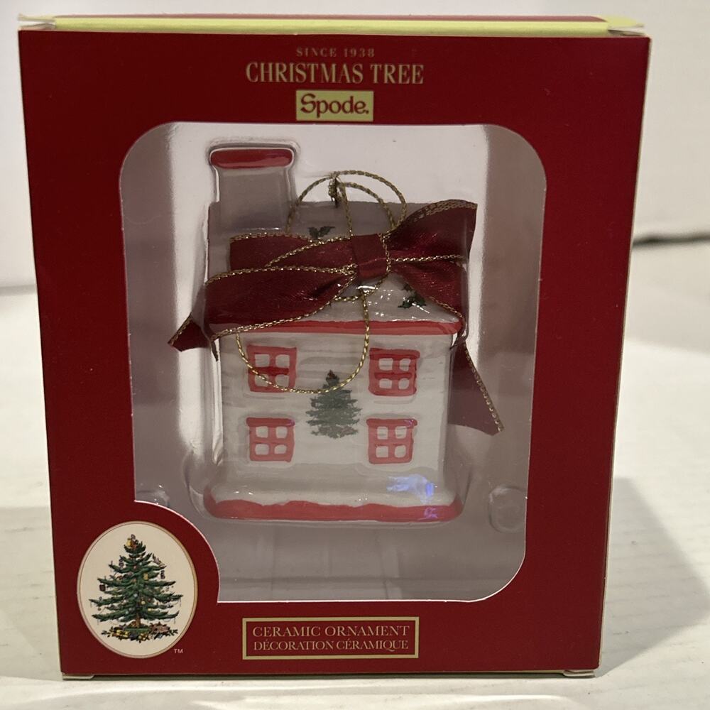 NEW in Box Spode Christmas Tree Ceramic Ornament Bless This Home
